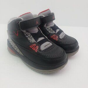 Nike Air Jordan 2.5 Team Baby Boys Size 6C Bred Black Varsity Red Cement Shoes